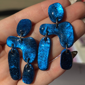 Pendientes Aura Azul Metalizado