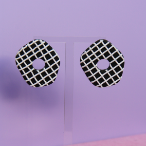 Pendientes Donuts Relieve Blanco y Negro