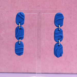 Pendientes Cascada Relieve azul