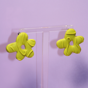 Pendientes Flora Relieve Verde Lima