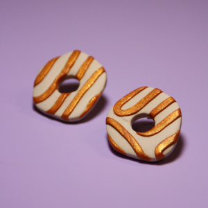 Pendientes Donetes Relieve Naranja/Beige