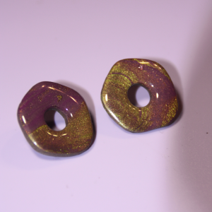 Pendientes Donetes Marmolados Verde/Fucsia