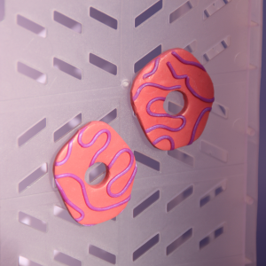 Pendientes Donut Relieve Rosa/Morado