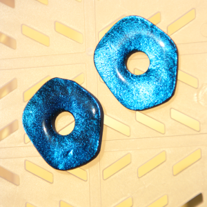 Pendientes Donuts Azul Metalizado