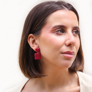 Pendientes Rebel Love Relieve Rojo