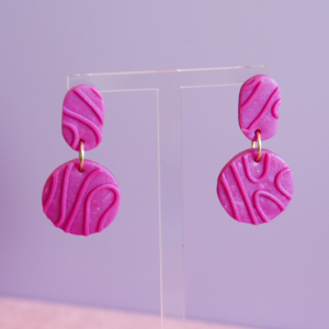Pendientes Tándem relieve Morado